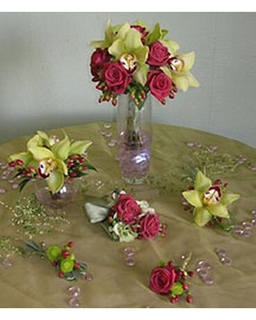 Orchid Wedding Party Flower Arrangement
