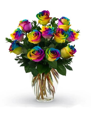 Rainbow Roses in San Diego CA - Flowers by Coley