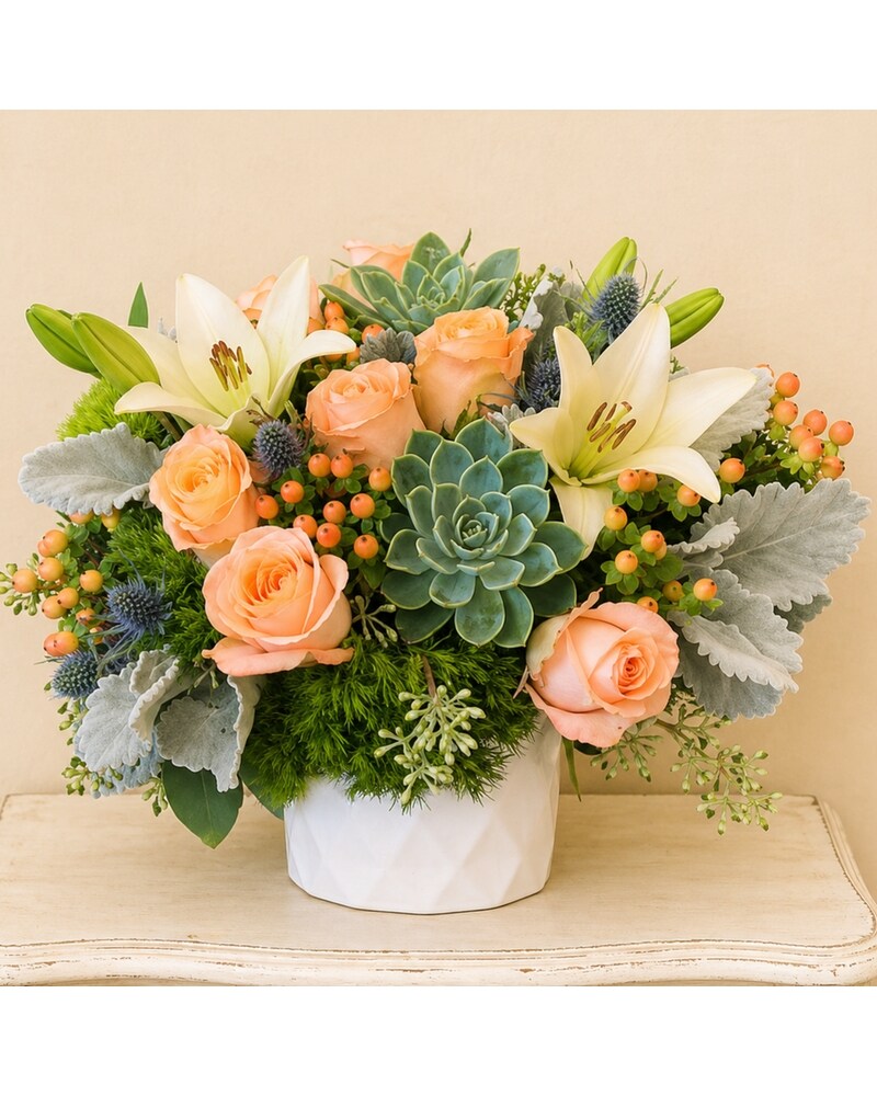 Seaside Garden - A Lovely Succulent in Bouquet Design