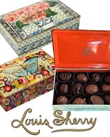 Louis Sherry 12 Piece Tin size,  inches height and  inches wide.