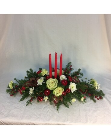 Christmas Plaid Centerpiece Flower Arrangement