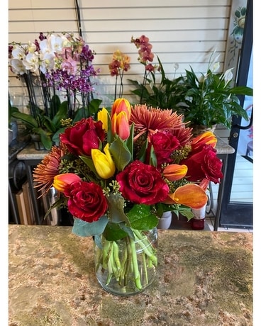 Bright Fall Flower Arrangement
