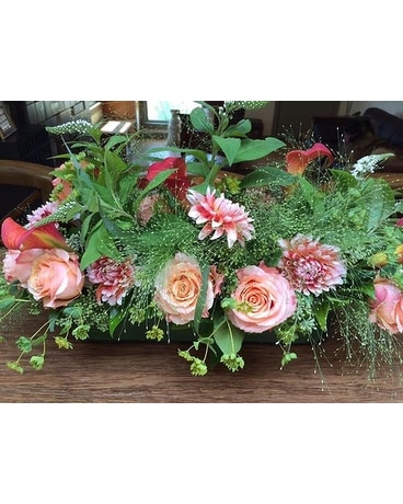 wispy peach wedding centerpiece Flower Arrangement