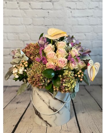 Marble Lux Box Flower Arrangement