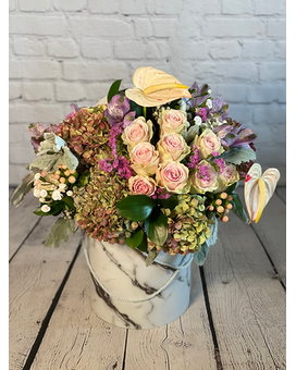 Marble Lux Box Flower Arrangement