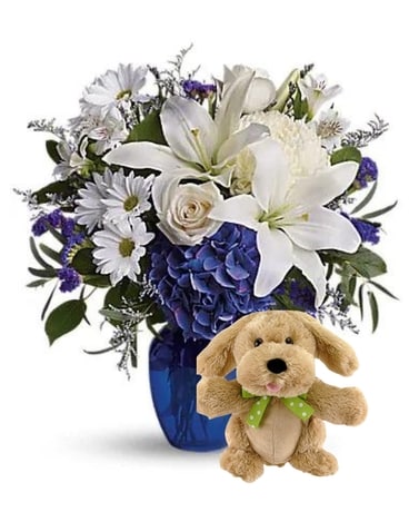 Welcome Baby Boy Bundle Flower Arrangement