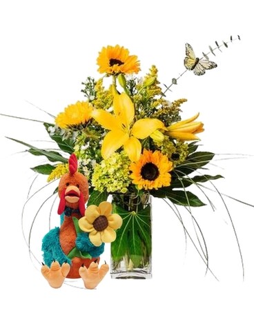 Spring Chicken Birthday Bundle Flower Arrangement