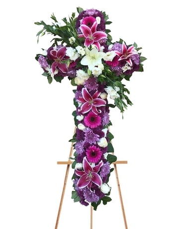 Lush & Beauty Cross Funeral Arrangement