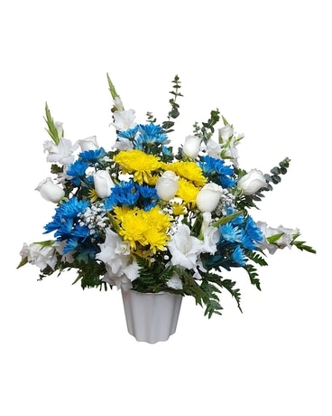 Sun Shiny Day Bucket Arrangement Flower Arrangement