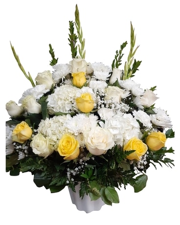 Pure Joy Bucket Arrangement Flower Arrangement