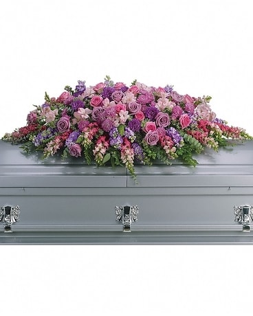 Lavender Tribute Casket Spray Funeral Casket Spray Flowers
