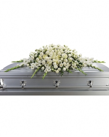 Love's Purity Funeral Casket Spray Flowers
