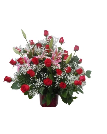 Perfect Roses & Lilies Flower Arrangement
