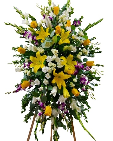 Shining Bright ~ Standing Spray Funeral Arrangement