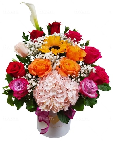 Bestest Wishes ~ Box Arrangement Flower Arrangement