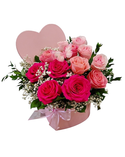 Pink Garden Heart Box