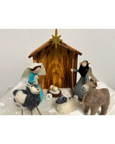 Manger Scene Flower Arrangement