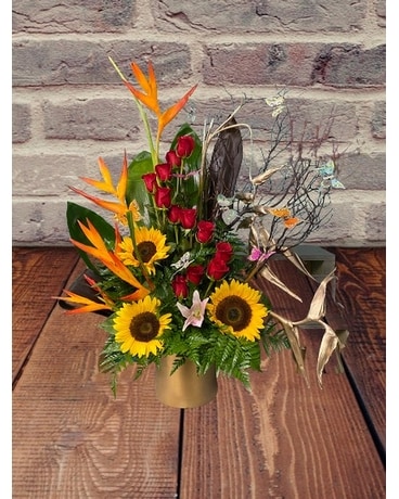 Spiraled Heights Flower Arrangement