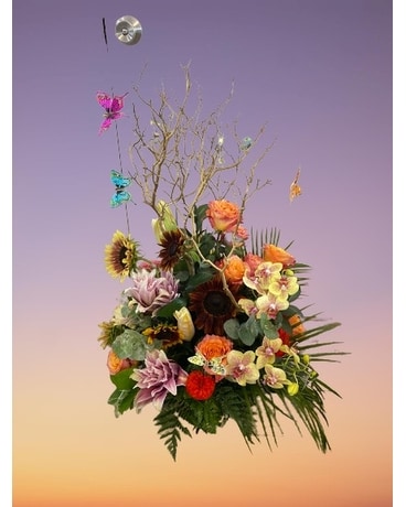 Summer Butterfly Garden Flower Arrangement
