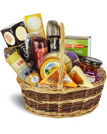 Gourmet Meat And Cheese Basket Gift Basket