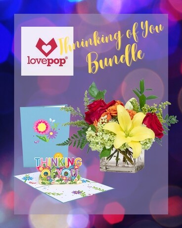 Thinking of You Lovepop Bundle Flower Arrangement