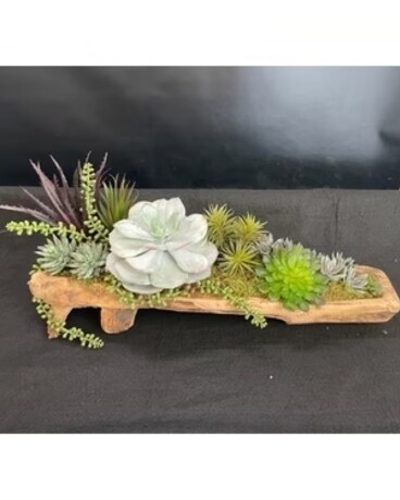 Driftwood Succulent Flower Arrangement