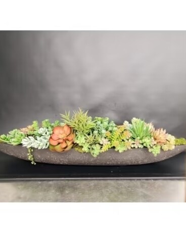 Succulent Boat Flower Arrangement