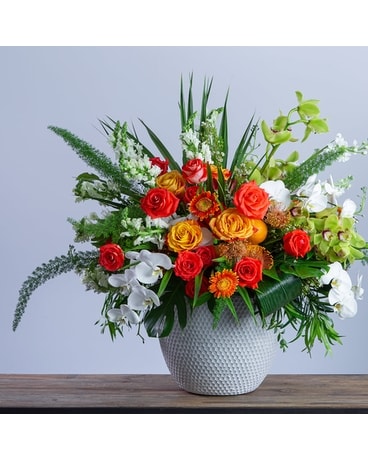 Cool Breeze, Island Heat Flower Arrangement