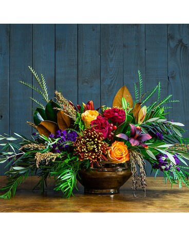 Autumn Amber Deluxe Centerpiece Flower Arrangement