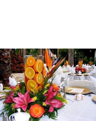 Citrus Centerpiece Flower Arrangement