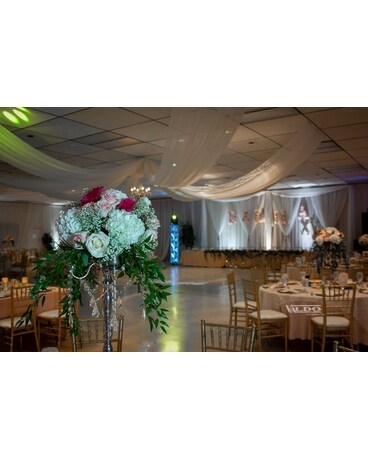 Pink and White Wedding Arrangement