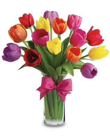 Multi-Color Tulips Flower Arrangement