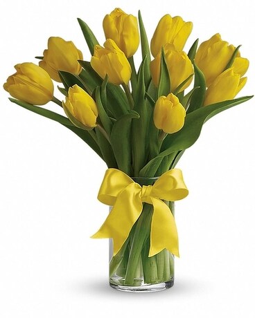 Sunny Yellow Tulips Flower Arrangement