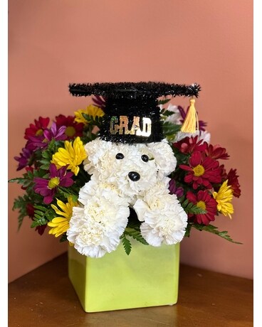 Graduation Puppy Flower Arrangement