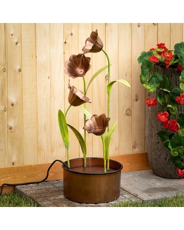 Copper Tulip Water Fountain Gifts