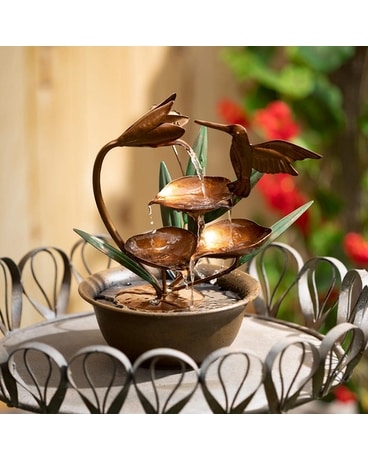 Copper Hummingbird Fountain Gifts