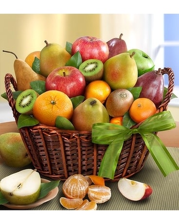 Flowers & More Premier Orchard Fruit Gift Basket Basket Arrangement