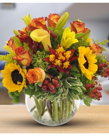 Autumn Bowl Flower Arrangement