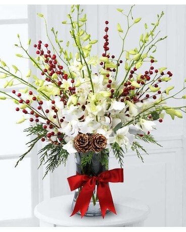 Winter White Dendrobiums Flower Arrangement
