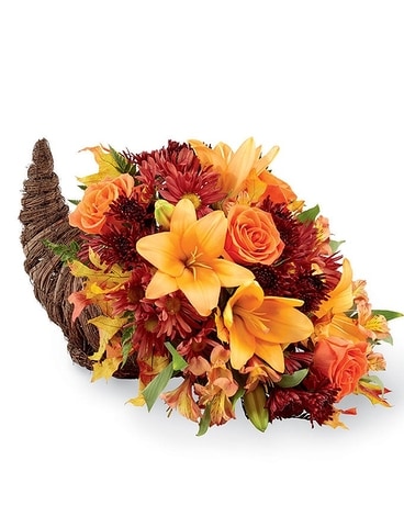 Horn of Plenty Flower Arrangement