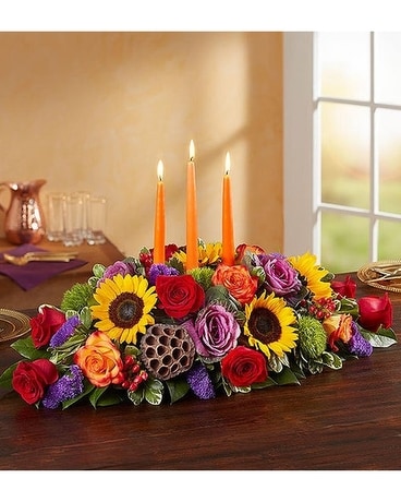 Fall Garden of Grandeur Centerpiece Flower Arrangement