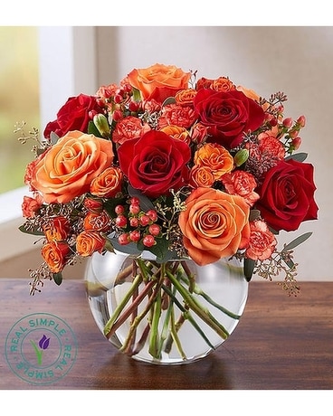 Autumn Medley Bubble Bowl Flower Arrangement