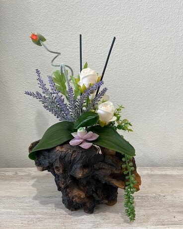 Driftwood Decor Flower Arrangement