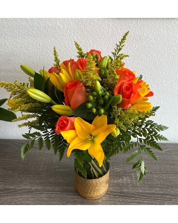 Gold and Bold Flower Arrangement