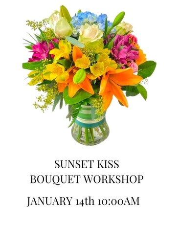 Sunset Kiss Bouquet Workshop Flower Arrangement