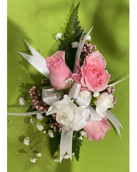 White and Pink Elegant Corsage Flower Arrangement