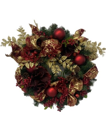 Red & Gold Christmas Wreath