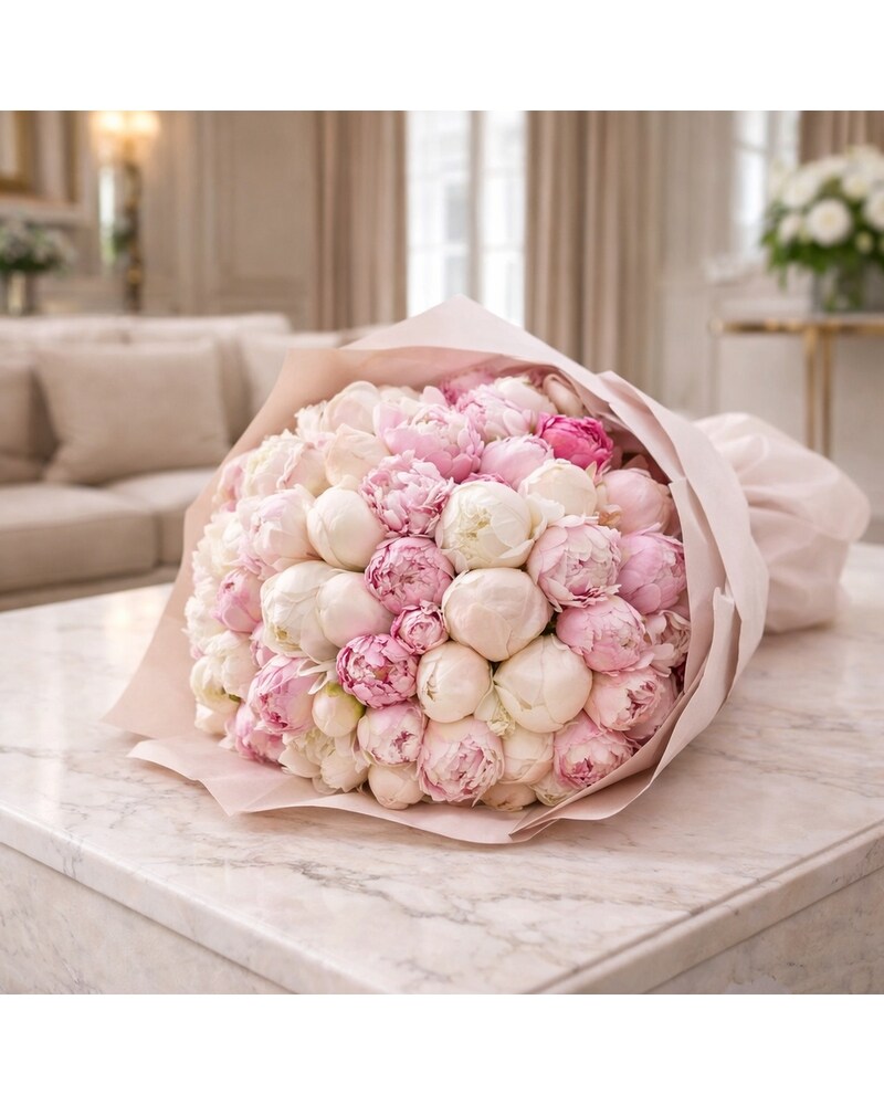 60 Peony Bouquet in Fort Lauderdale FL - 2 Lips Ft. Lauderdale