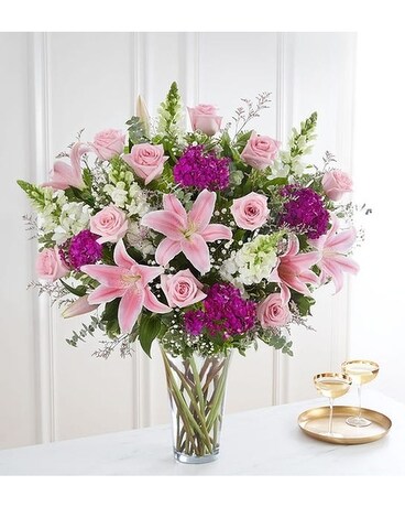Pink Cottage Garden Flower Arrangement
