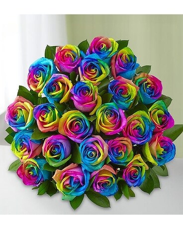 Happy Hippy Rainbow Roses Flower Arrangement